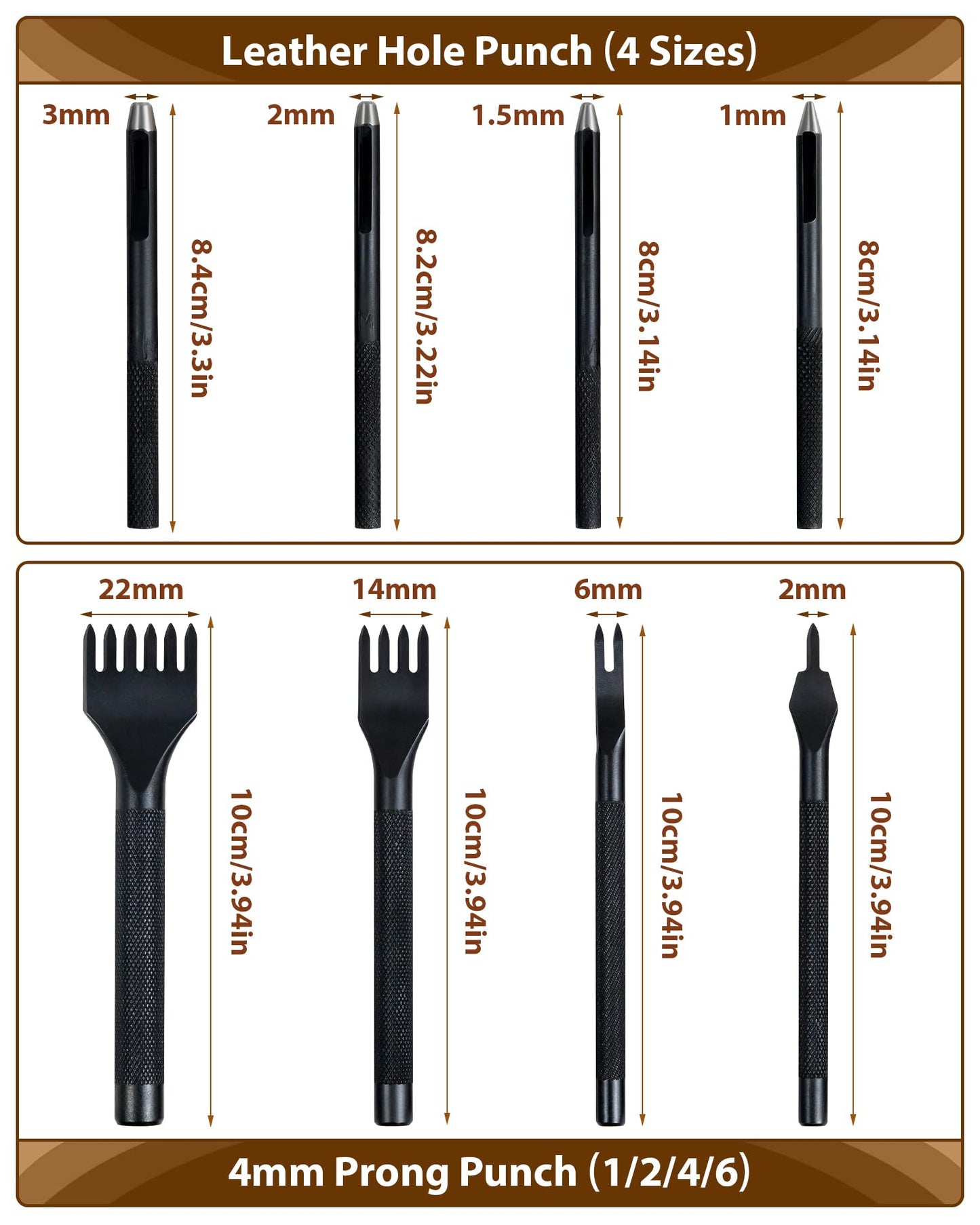 PLANTIONAL Leather Working Tools for Beginners: Professional Leather Craft Kit with Waxed Thread Groover Awl Stitching Punch for Leathercraft Adults Gifts 02