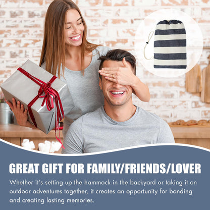 INNO STAGE Double Hammock - 2 Persons Portable Hanging Camping Bed, Blue, 118.3"L x 63"W, 350Lbs Capacity, Polyester, Supports Up to 350 lbs