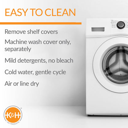 K&H Pet Products Multiple Cat Window Perch for Large Cats, EZ Mount Kitty Sill Triple Stack Multi-Level Steel Frame Sturdy Hammock for Windows & Glass Doors, 3 Level Shelf for Feline Fun