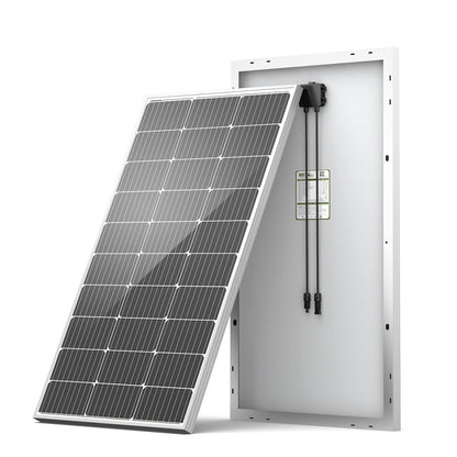 HQST 100 Watt 12V Monocrystalline Solar Panel with Solar Connectors, High Efficiency Module PV Power for Battery Charging Boat, Caravan, RV and Any Other Off Grid Applications