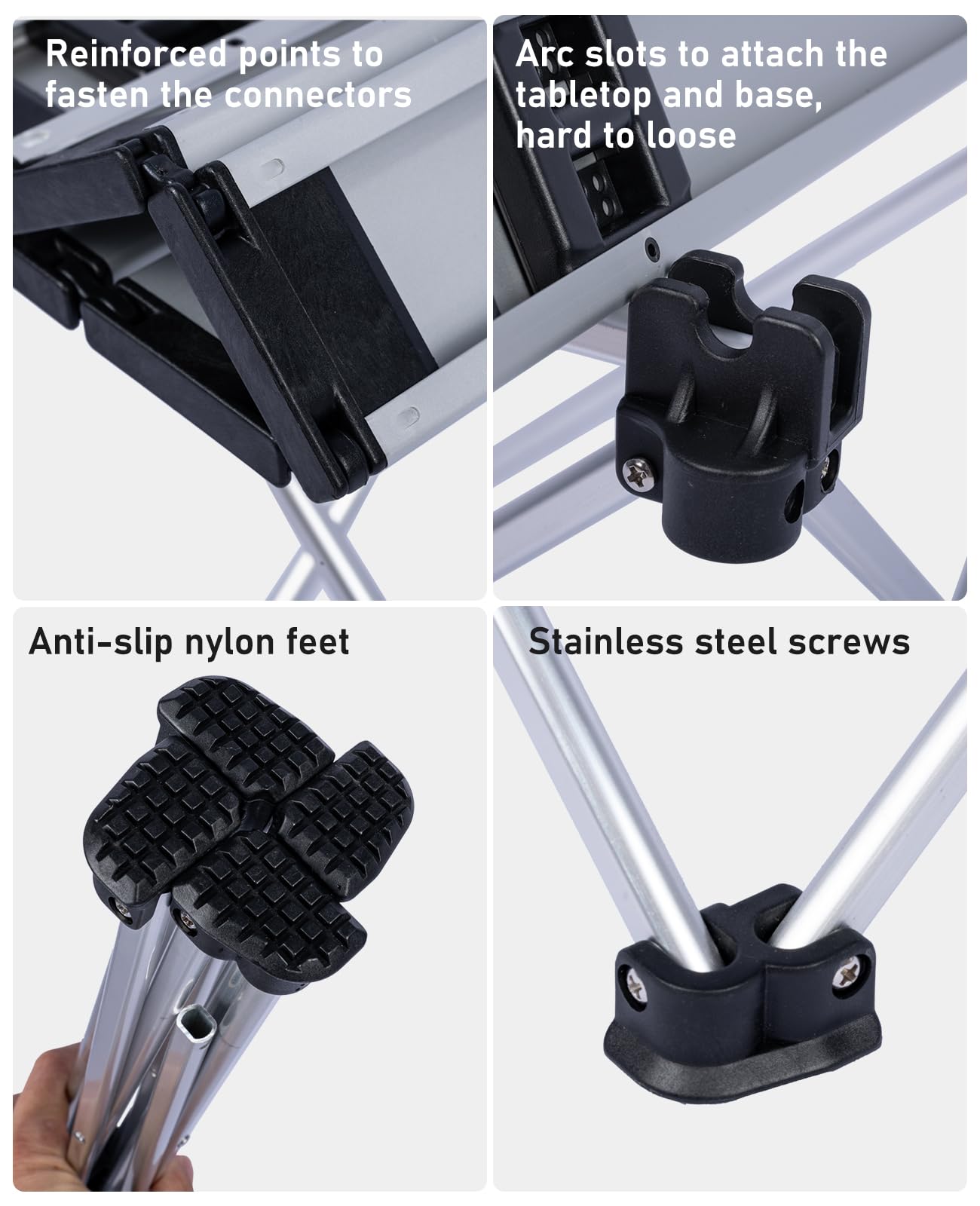 iClimb Ultralight Compact Camping Folding Table with Carry Bag (Black - S)