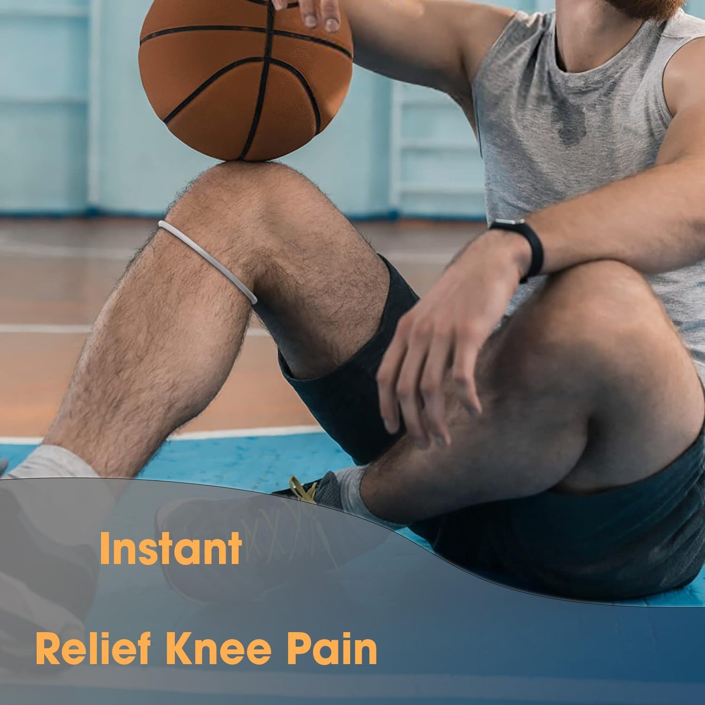 LYYHMAY Patellar Tendon Support Strap, Knee Pain Relief & Patella Stabilizer Knee Strap Brace Support for Hiking, Soccer, Basketball, Running, Jumpers Knee, Tennis, Volleyball & Squats (Dark Black)