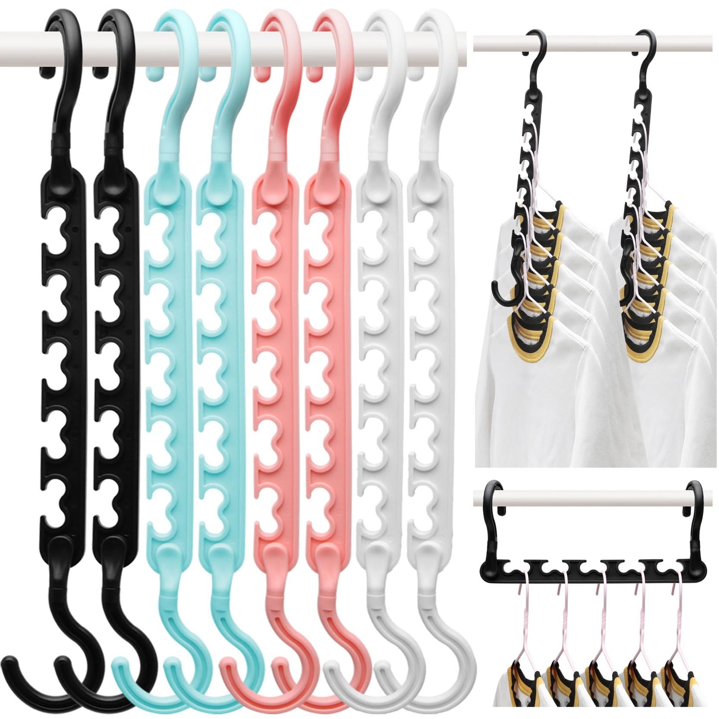 8-Pack-Closet-Organizers-and-Storage,Sturdy Organization-and-Storage-Hangers-Space-Saving for Wardrobe,Dorm-Room-Essentials for College Students Girls Smart Clothes Hanger