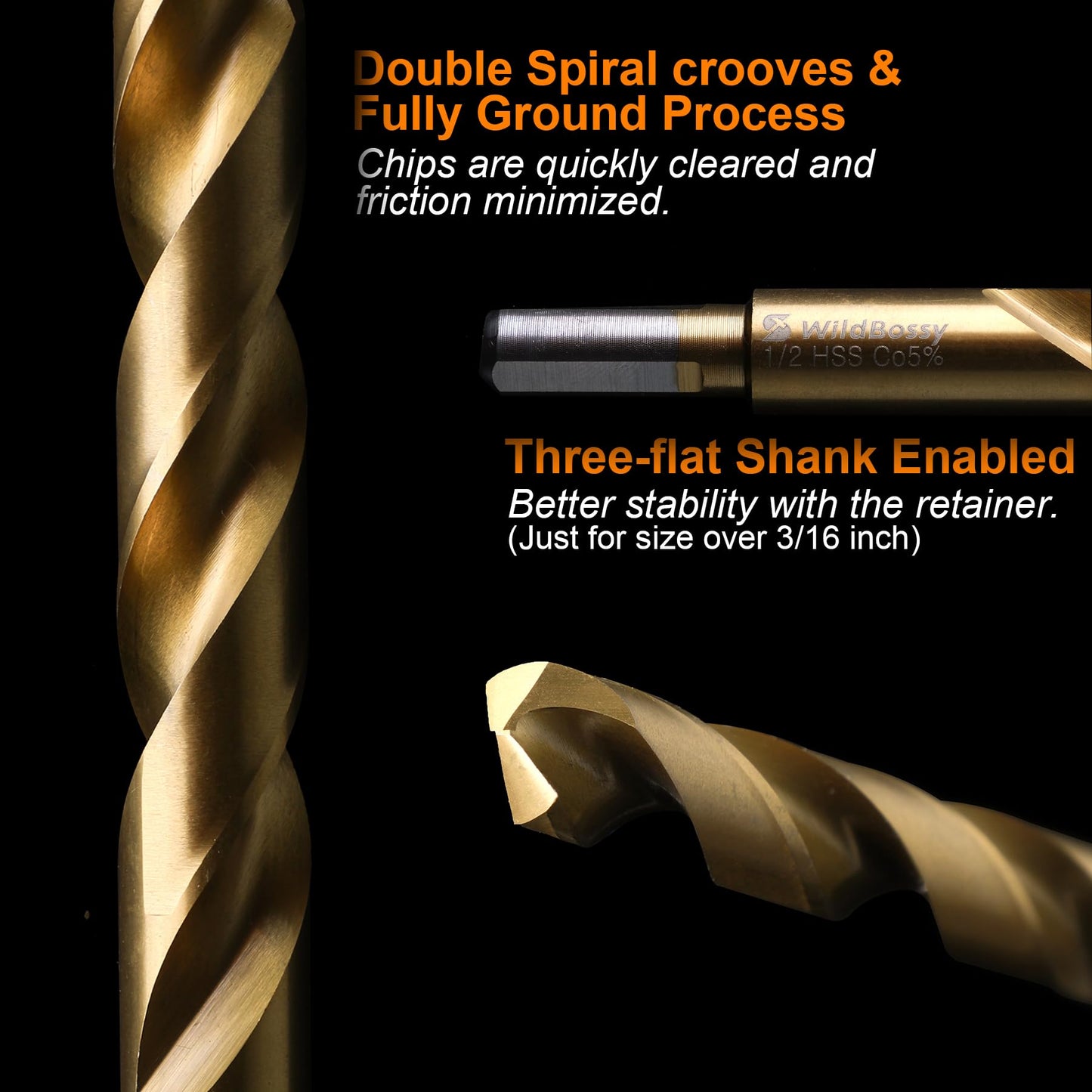 M35 Cobalt Drill Bit Set 20PCS(1/16"-1/2") High Speed Steel Jobber Length Drill Bit Kit for Hardened Metal with Index Storage Case