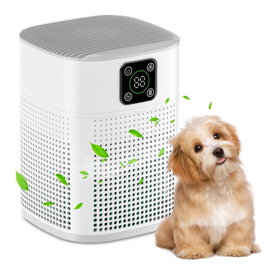 Air Purifiers for Bedroom, Honeyuan H13 HEPA Air Purifier for Home Large Room 600 sqft, Air purifiers with 360°Air Intake, 3 Fan Speeds, 3-Stage Filtration, White