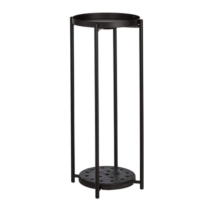 Amazon Basics Two-Tier Metal Metal Round Plant Stand, Black