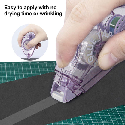 Glue Tape for Scrapbooking, Pack of 4 Scrapbook Tape, Double Sided Tape Roller for Crafts, 26 Ft x 0.31 In Tape Runner, Journaling Supplies, Craft Supplies for Scrapbooking, Gift Wrapping, Photo Tape.