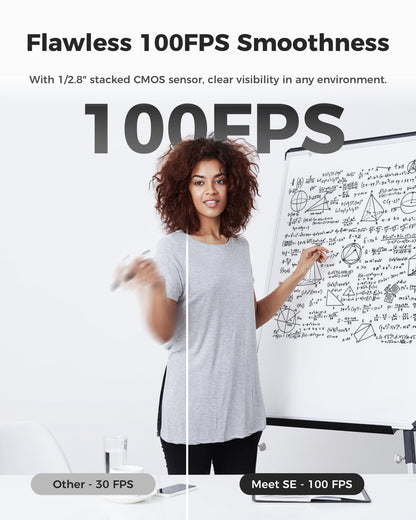 OBSBOT Meet SE 1080P 100FPS Webcam for PC, AI Framing Streaming Camera with 1/2.8" Sensor, Beauty Mode, Gesture Control, DOL HDR, Web Camera for Desktop Computer, Laptop,Meeting, etc. (Space Grey)