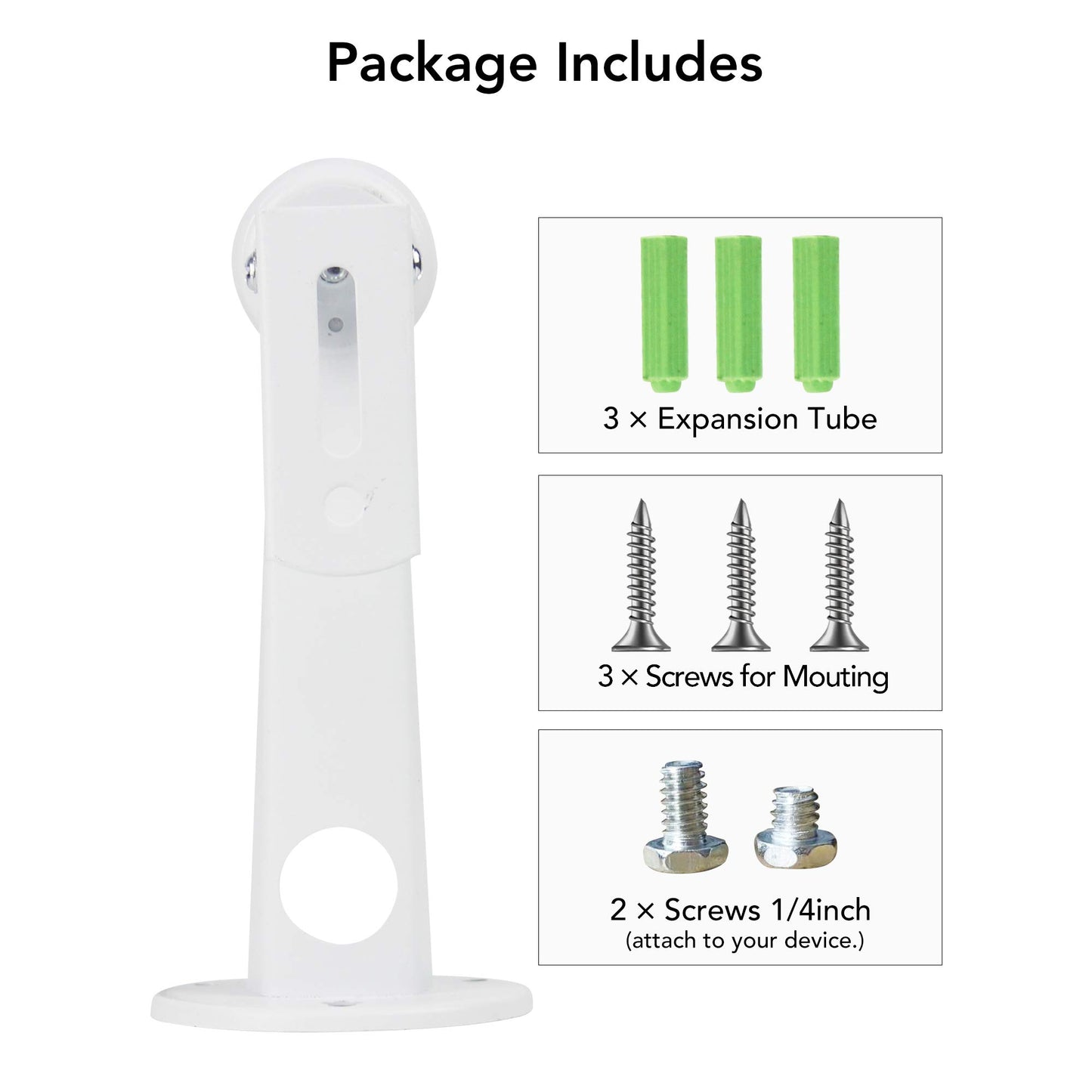 Mini Projector Wall Mount/Projector Hanger/CCTV Security Camera Housing Mounting Bracket(White) - for CCTV/Camera/Projector/Webcam - with Load 8 lbs Length 7.8 inch - Rotation 360° (White)