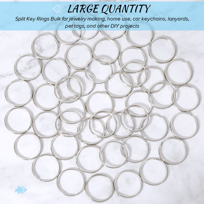 Paxcoo 100 Pack Keyrings, Split Key Rings Bulk for Keychain and Crafts (1 Inch)