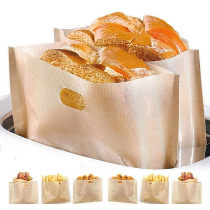 Non Stick Toaster Bags Reusable and Heat Resistant Easy to Clean,Perfect for Grilled Cheese Sandwiches (10)