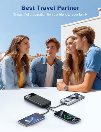 OHOVIV Portable Charger Power Bank 50000mAh Battery Pack, 22.5W Fast Charging PowerBank with Built in Cables,Travel Camping Essential USB-C Portable Phone Charger for iPhone Samsung Pixel Android iPad