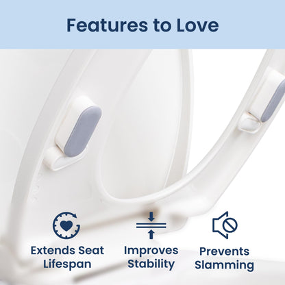 Luxe Bidet 4 Piece Universal Non-Slip Toilet Seat Bumpers with Strong Adhesive