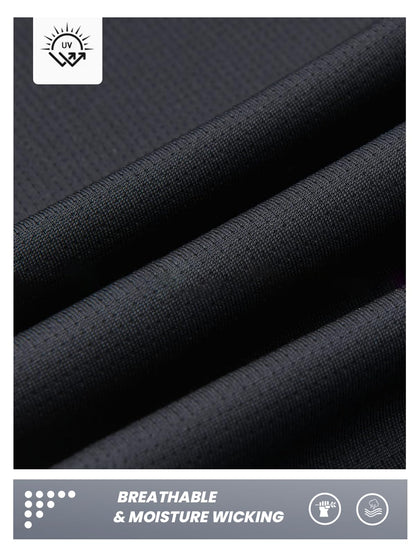 NORTHYARD Men's Running Shirt Long Sleeve Quarter Zip Pullover Moisture Wicking Quick Dry Athletic Workout Shirts Black-L