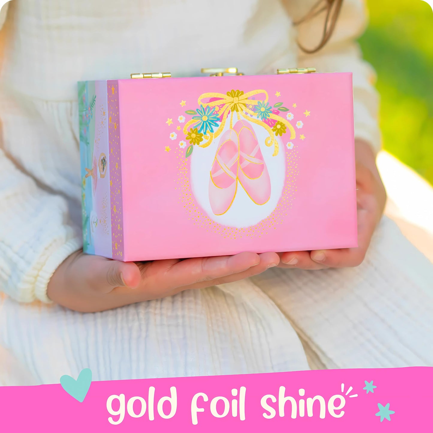 Musical Ballerina Jewelry Box for Girls - Kids Music Box with Spinning Ballerina, Ballet Birthday Gifts for Little Girls, Jewelry Boxes, 6 x 4.7 x 3.5 in - Ages 3-10,Pink