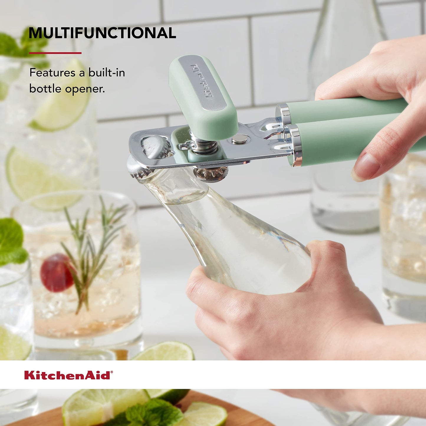 KitchenAid Gourmet Multifunction Can Opener / Bottle Opener, 8.36-Inch, Pistachio