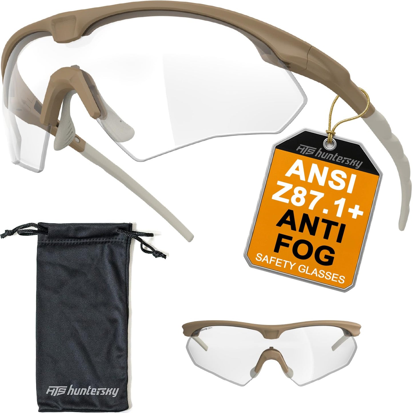 HTS HUNTERSKY S53 anti fog Tactical Shooting Range Safety Glasses Ballistic eye protection Hunting Airsoft Riding Pickleball lab chemistry goggles