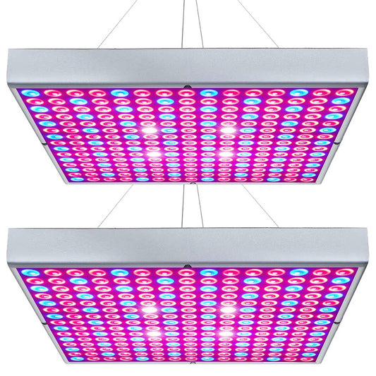 Hytekgro LED Grow Light 225 LEDs Plant Lights Red Blue White Panel Growing Lamps for Indoor Plants Seedling Vegetable and Flower (2 Pack)