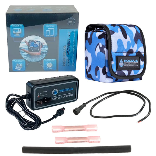 NOCQUA Pro Power Water-Resistant Battery & Charger Kit - Compatible with GPS, Depth & Fish Finders, & Most 12 Volt Electronics