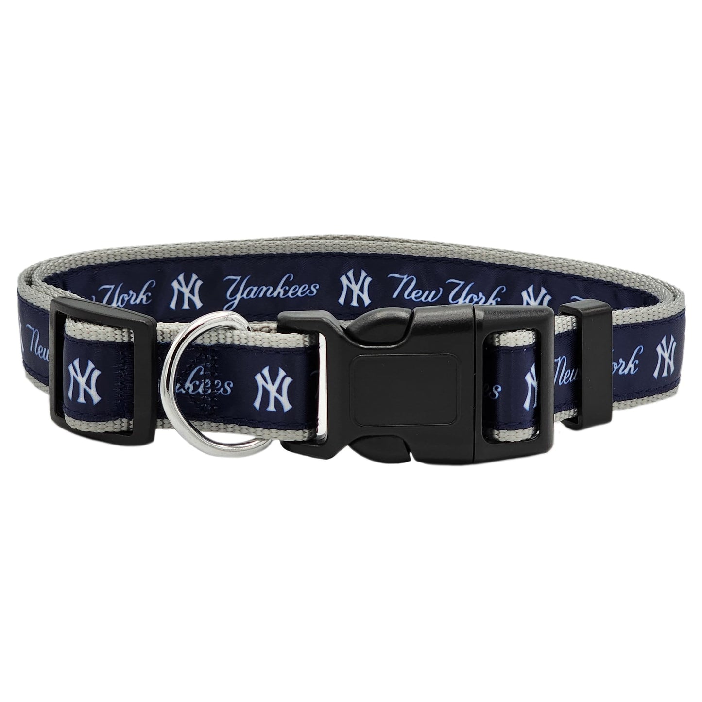 MLB New York Yankees Licensed PET COLLAR- Heavy-Duty, Strong, and Durable Dog Collar. Available in 29 Baseball Teams and 4 Sizes