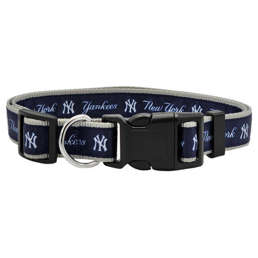 MLB New York Yankees Licensed PET COLLAR- Heavy-Duty, Strong, and Durable Dog Collar. Available in 29 Baseball Teams and 4 Sizes