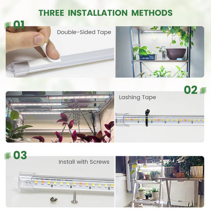 Kullsinss LED Plant Grow Light Strip, 36W 360 LEDs Grow Lights for Indoor Plants Full Spectrum with 6/12/16H Timer, 660nm/3000K/6000K Sunlike Grow Lamp for Seeds Starting Hydroponics Succulents