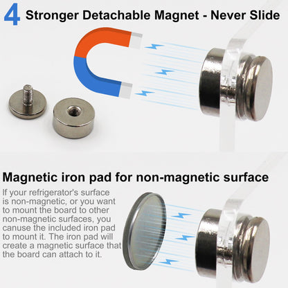 Acrylic Magnetic Dry Erase Board for Fridge 3 Pcs, Clear Fridge Whiteboard to Do List White Board for Refrigerator Weekly Meal Planner Menu Board for Kitchen Fridge Calendar Magnet