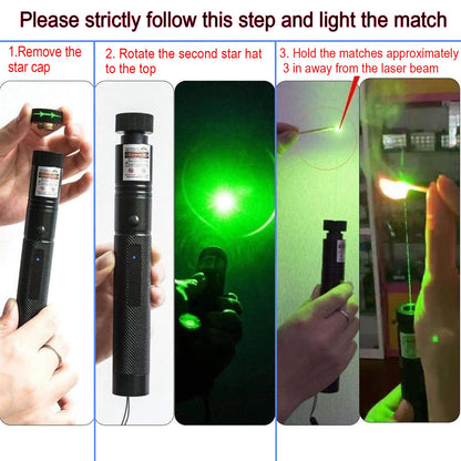 MEUSNO Green Laser Pointer, Green Laser Pointer High Power Rechargeable Strong Long Range Laser Beam Flashlight Laser Light Pointer Pen, Rechargeable Laser Pointer for Presentations Outdoor