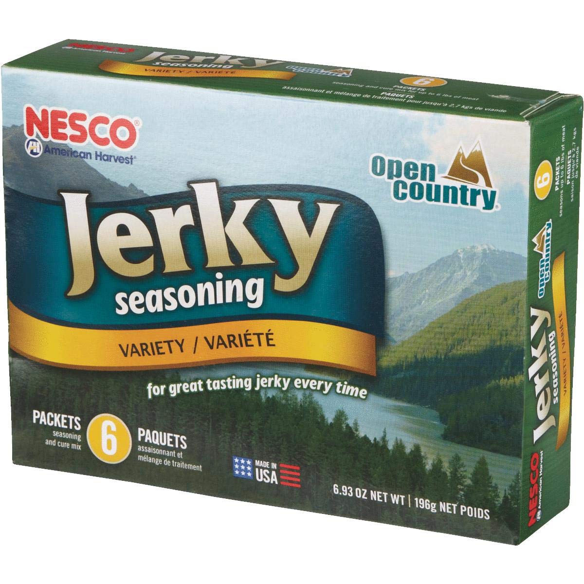 NESCO BJV-6, Jerky Spice Works, 3 Flavors Variety Pack, Packaging May Vary, 6 Piece Assortment