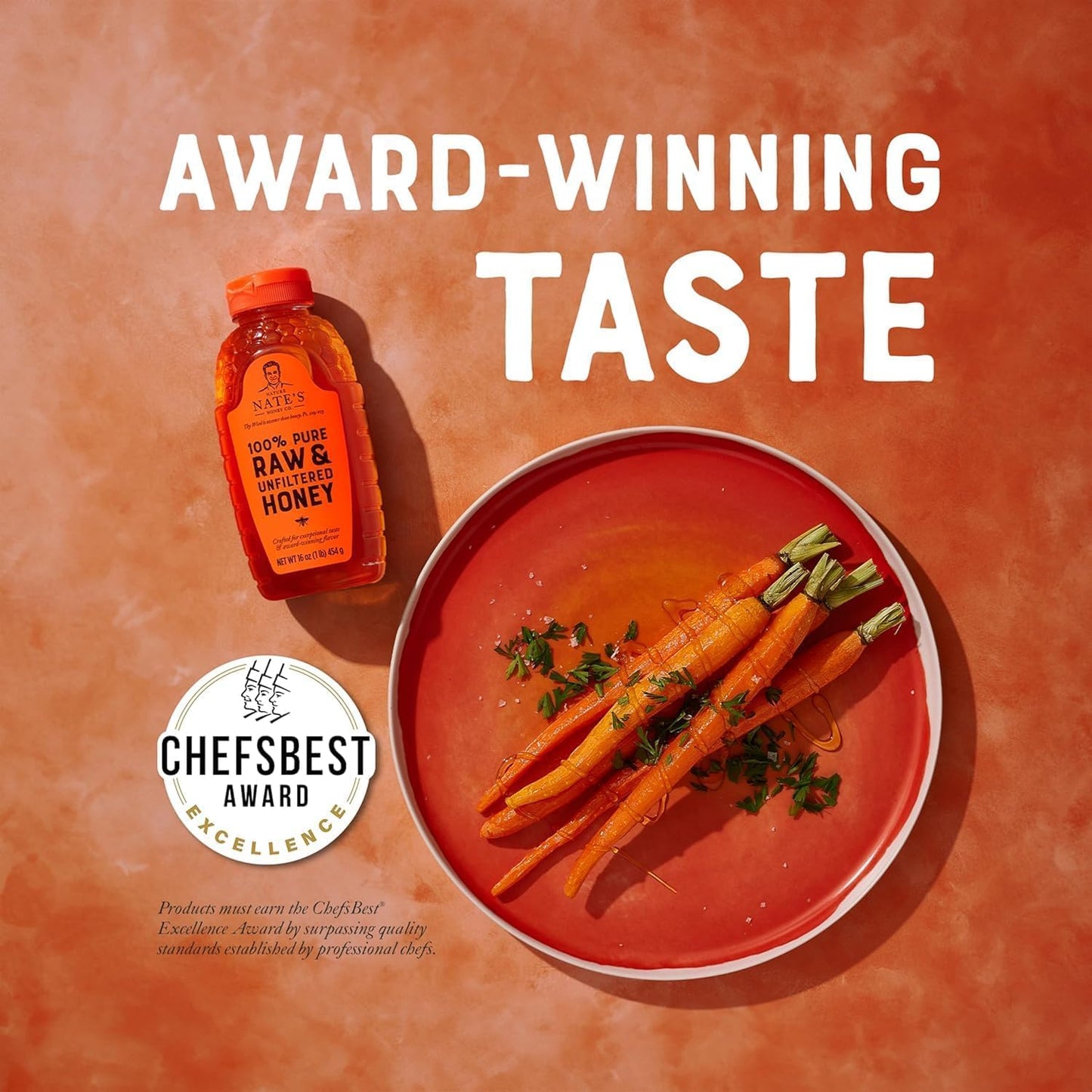 Nate's 100% Pure, Raw & Unfiltered Honey - Award-Winning Taste, 32oz. Squeeze Bottle