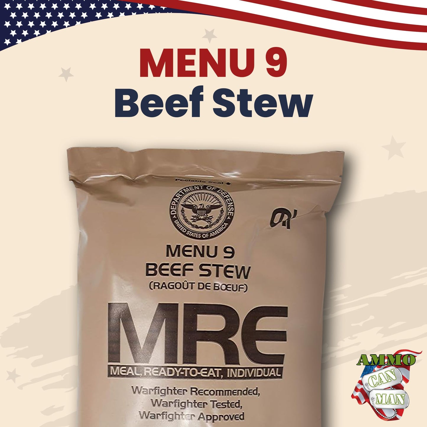 Meals Ready to Eat Surplus (Pack of 4) - MRE Emergency Food Rations w/Assorted Flavors for Camping, Survival & More - 2015 Package date or Newer