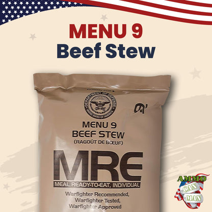 Meals Ready to Eat Surplus (Pack of 4) - MRE Emergency Food Rations w/Assorted Flavors for Camping, Survival & More - 2015 Package date or Newer