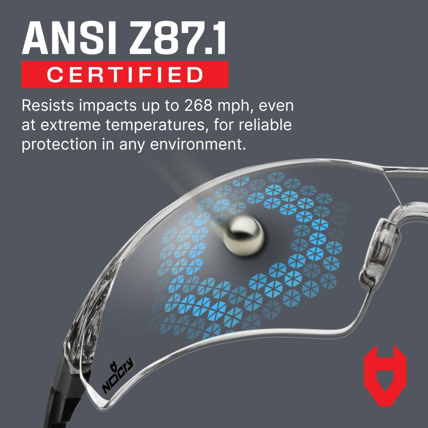 NoCry Clear Shooting Glasses for Men with Anti-Fog and Scratch Resistant Wraparound Lenses — ANSI Z87 Protective Eyewear with Adjustable Temples & Nose Pad — 100% UV Eye Protection