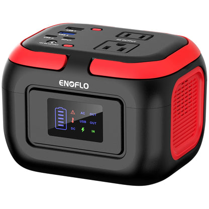 Portable Power Station, 97Wh Solar Generator, Lithium Battery Power with 110V AC 150W Peak Socket/DC/USB QC3.0/LED Light for Outdoor Camping Trip Home Backup Emergency