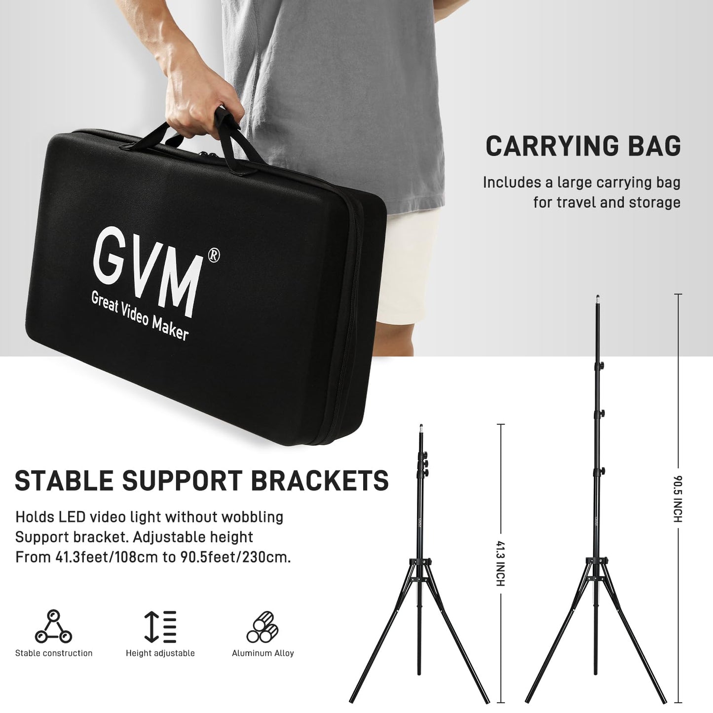 GVM RGB LED Video Light with Lighting Kits, 680RS 50W Led Panel Light with Bluetooth Control, 2 Packs Photography Lighting for YouTube Studio, Video Shooting, Gaming, Streaming, Conference