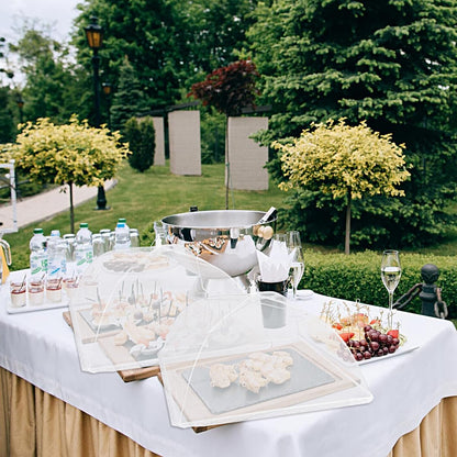 FOOEN (6 Pack) Pop-Up Outside Picnic Mesh Food Covers Tent Umbrella for Outdoors and Camping Food Net Cover Keep out Flies Mosquitoes Ideal for Parties BBQ, Reusable and Collapsible 17 x 17inches