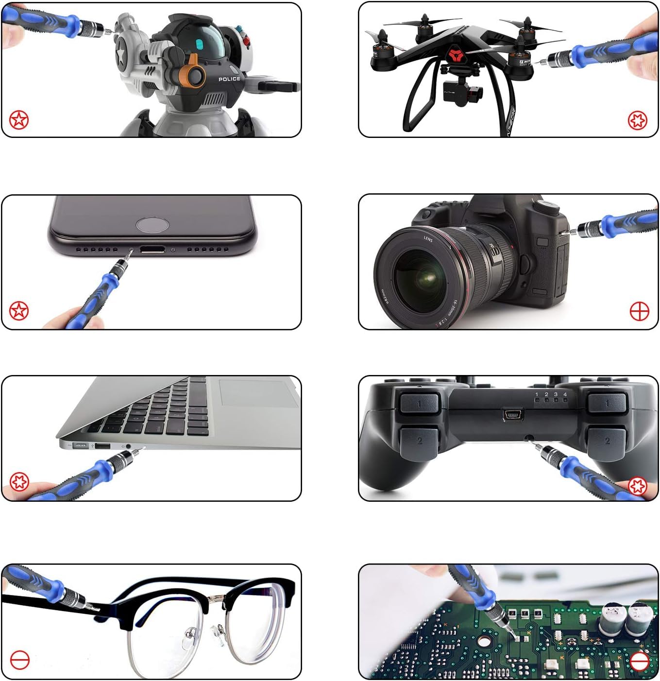 Precision Screwdriver Kit, Electronics Repair Tool Set with Clean Brush, Tool Gifts for Men, Repair for Electronics,Macbook, Laptop, PC, RC, PS5, iphone,Jewelers, XBOX, Glasses