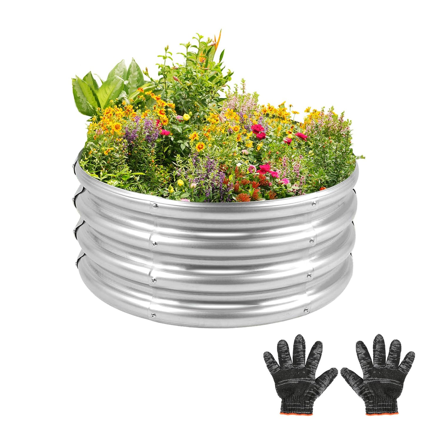 Gardeal Garden Galvanized Raised Garden Bed Kit - Metal Planter Boxes for Vegetables/Herbs/Flowers, Heavy-Duty Steel Outdoor Garden Box with Reinforced Edges(2X2X1FT)