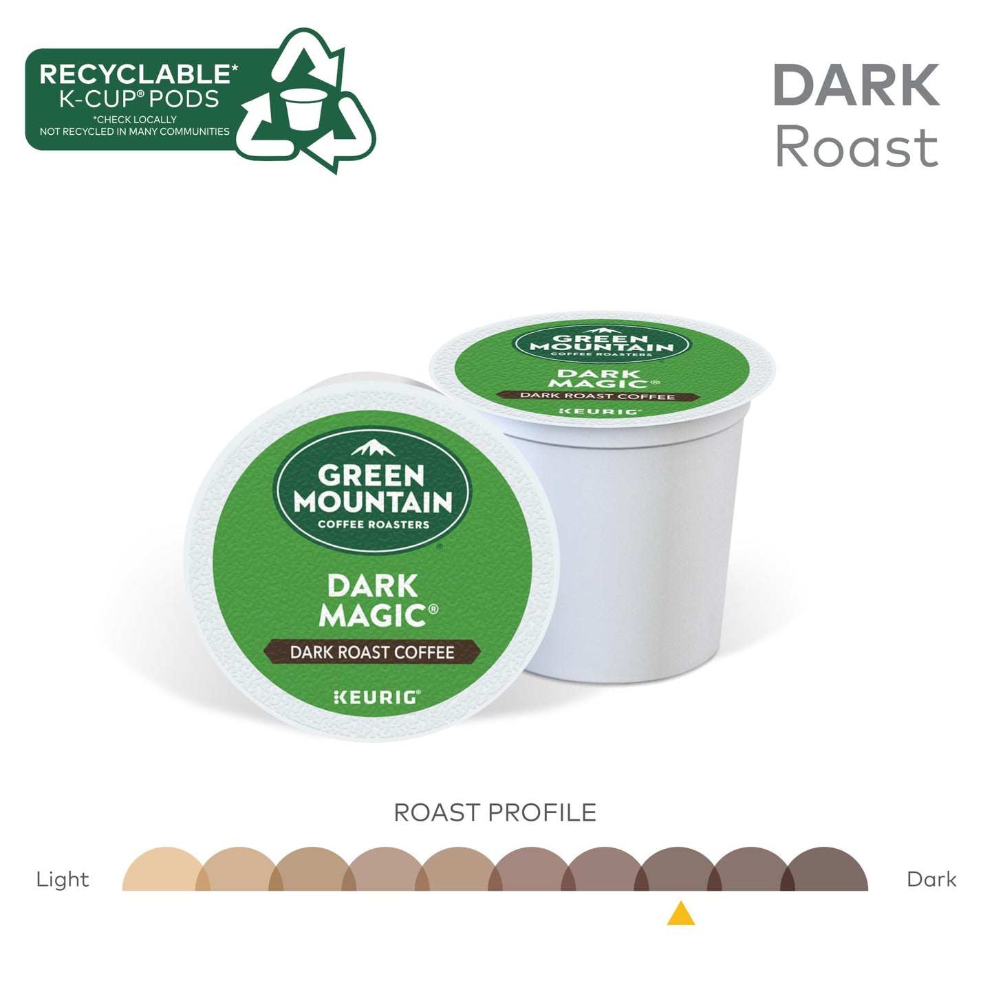 Green Mountain Coffee Roasters Dark Magic Coffee, Keurig Single-Serve K-Cup pods, Dark Roast, 96 Count