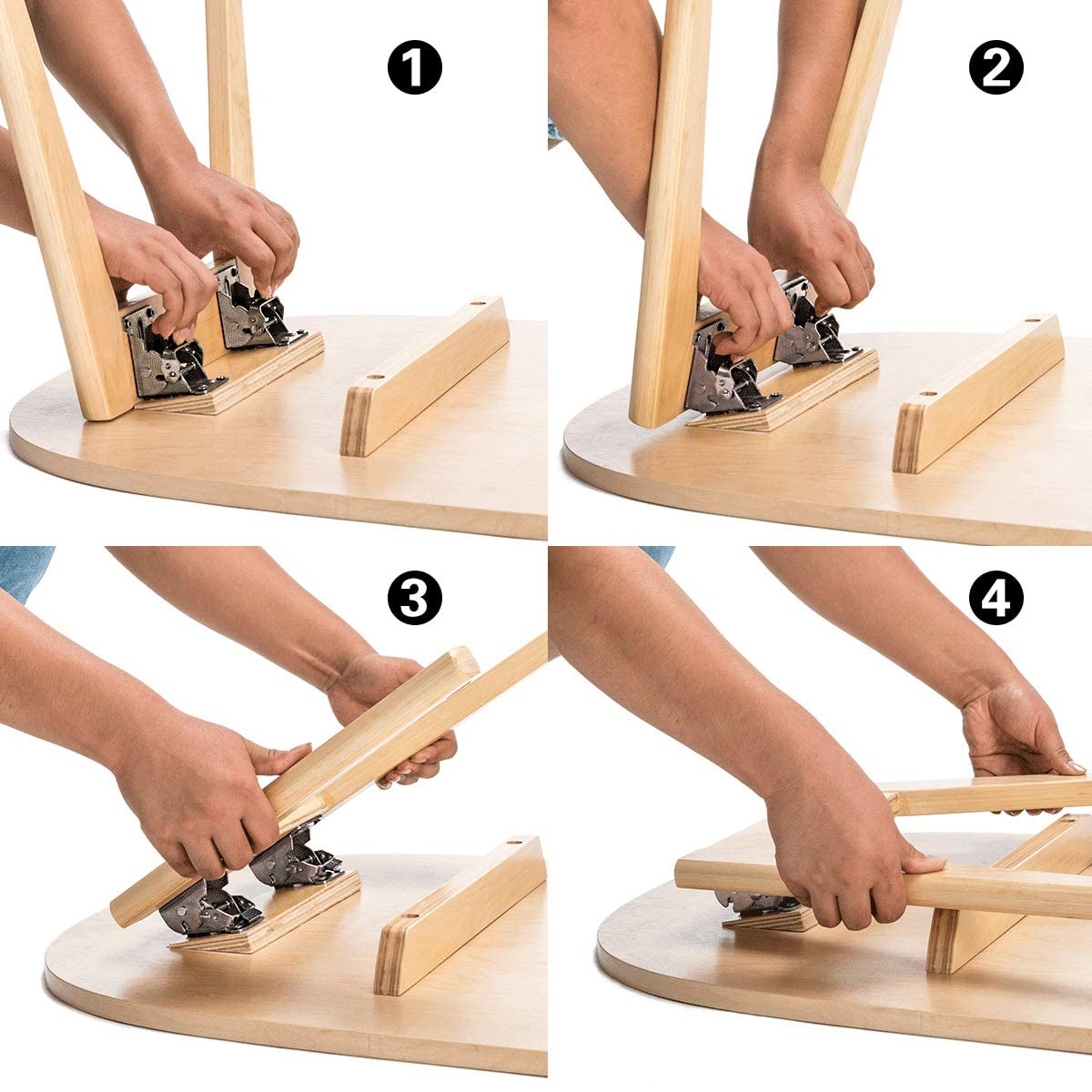 8 Pack Locking Hinge for Folding Table Brackets, Heavy Duty Folding Brackets 90 Degree Self Locking Folding Hinge for Table Legs Furniture