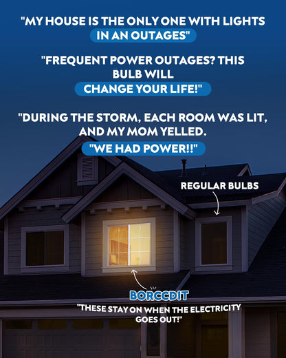 BoRccdit KeepLit 10 Pack Emergency Rechargeable Light Bulbs, 48H Long Lasting & 3 Brightness, 12W 5000K Battery Backup Emergency Light Bulbs for Home Power Outage Camping Hurricane