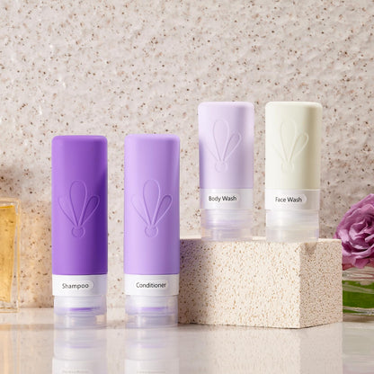 INSFIT 17 Pack Silicone Travel Bottles Set - TSA Approved Leakproof Toiletries Containers, Reusable Travel Size Accessories for Women & Men, Airplane Essentials, Shampoo Lotion Organizer