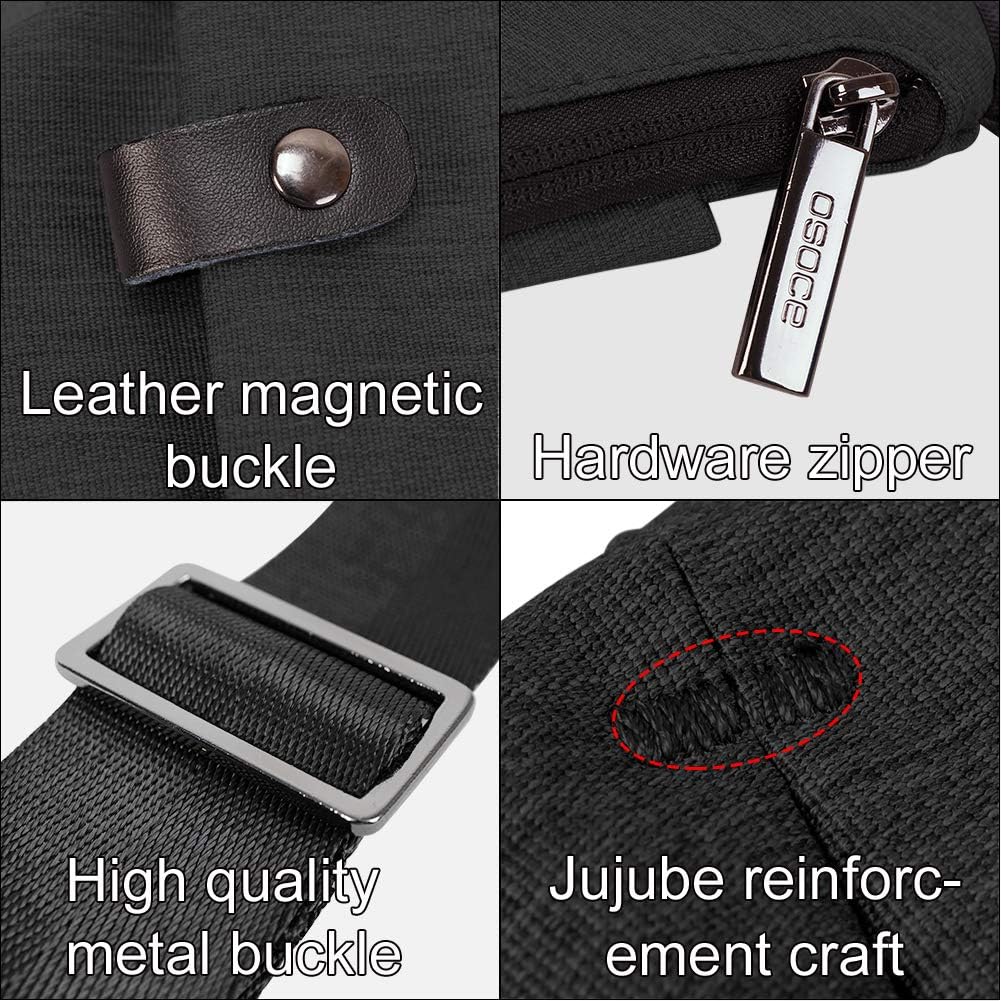 OSOCE Lightweight Sling Bag, Anti Theft Crossbody Bags for Women Men Casual Shoulder Crossbody Sport Travel Hiking Bag,Black,Small