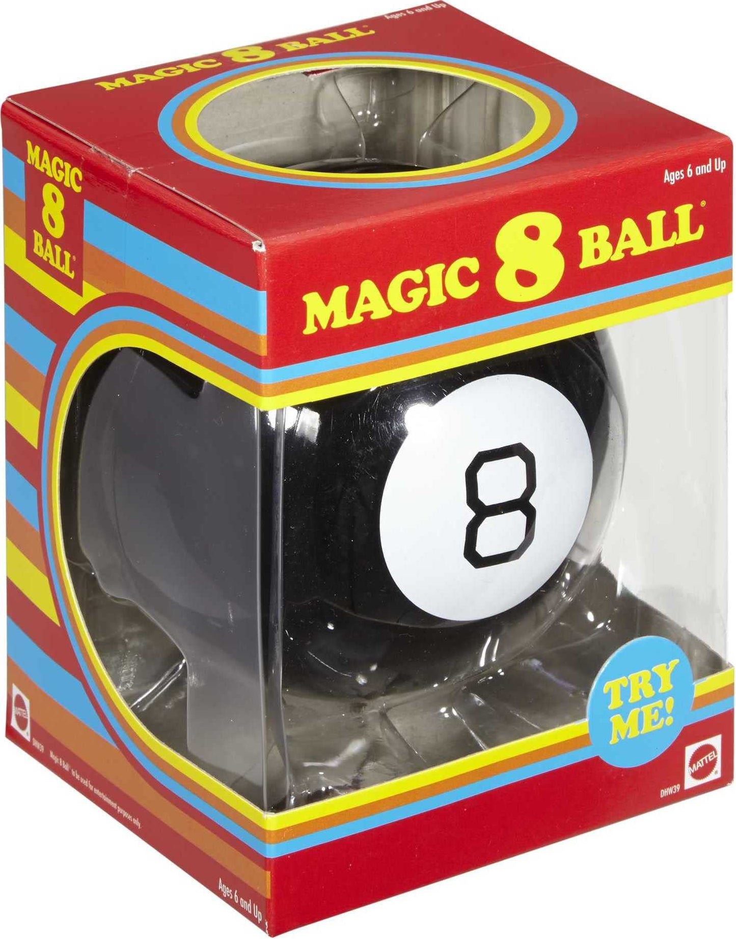 Mattel Games Magic 8 Ball Kids Toy, Retro-Themed Novelty Fortune Teller, Ask a Question & Turn Over for Answer (Amazon Exclusive)