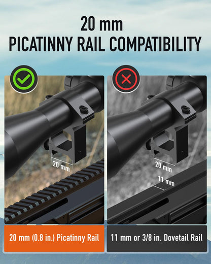 HIRAM 4-16x50 AO Rifle Scope Combo with Green Laser, Reflex Sight, and 5 Brightness Modes Flashlight