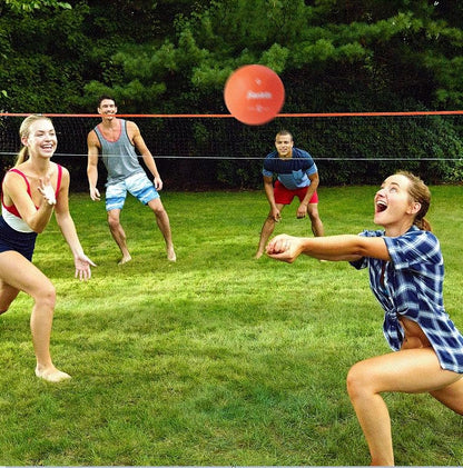 Franklin Sports Volleyball Set, Includes 1 Net with Stakes, ball and Pump with Needle, Starter ,Orange