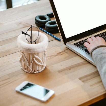 HOSROOME Glasses Holder for Nightstand Boho Decor Eyeglass Holder Stand for Office Desk Organizer