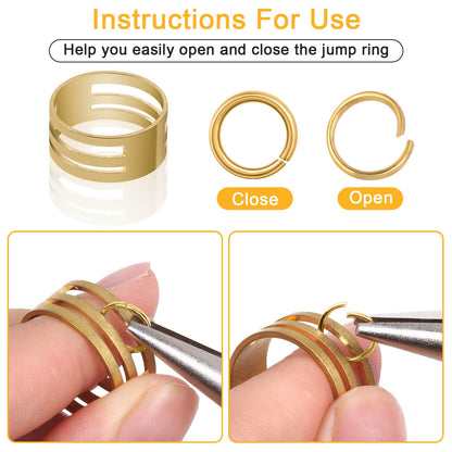 Anezus Jump Rings for Jewelry Making Supplies and Necklace Repair with Jump Ring Pliers and Open Jump Ring(1200Pcs Silver and Gold)