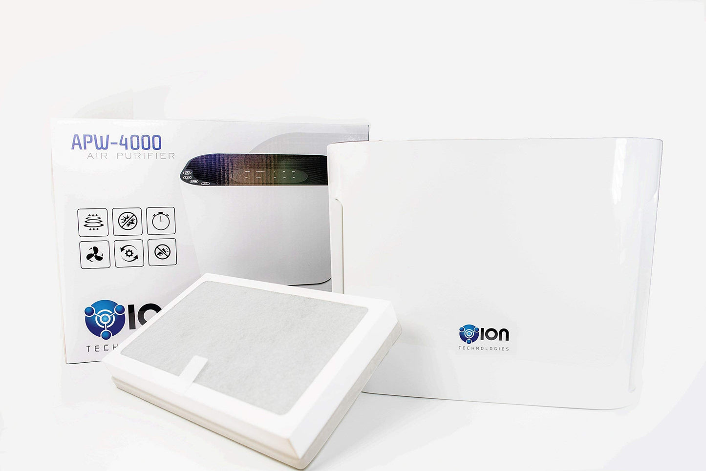 OION 4-in-1 True HEPA Air Purifier 3 Speeds Plus UV-C Sanitizer (White)