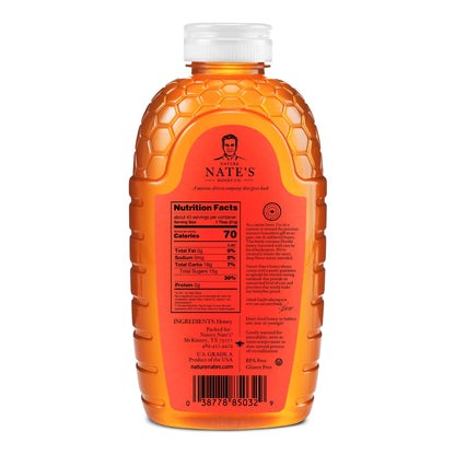 Nate's Florida 100% Pure, Raw & Unfiltered Honey - 32 oz. Squeeze Bottle - All-natural Sweetener
